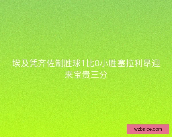 埃及凭齐佐制胜球1比0小胜塞拉利昂迎来宝贵三分 埃及凭齐佐制胜球1比0小胜塞拉利昂迎来宝贵三分